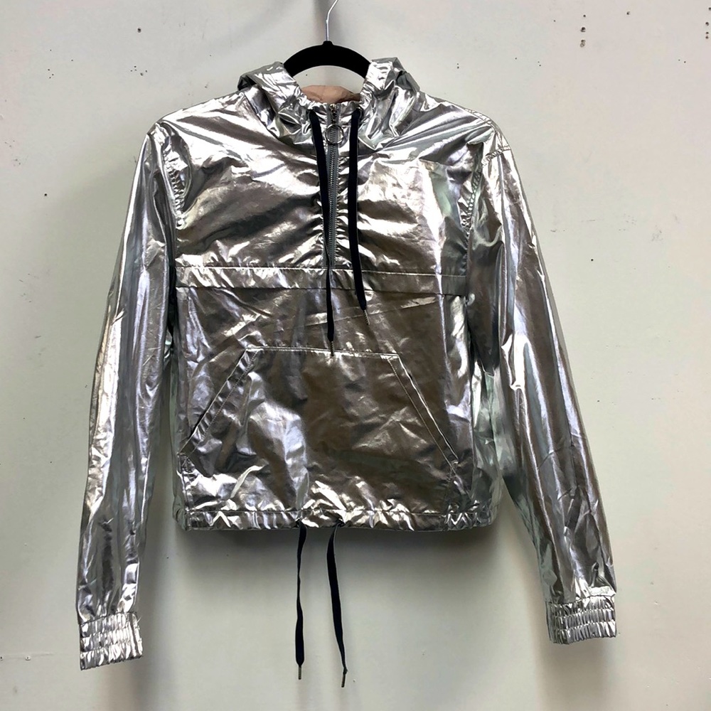 H&M Coachella Silver Hoodie Pullover Size 12